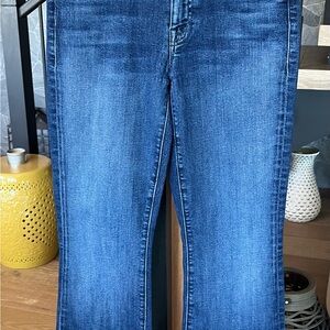 MOTHER Straight Leg Jeans in Medium Blue Wash